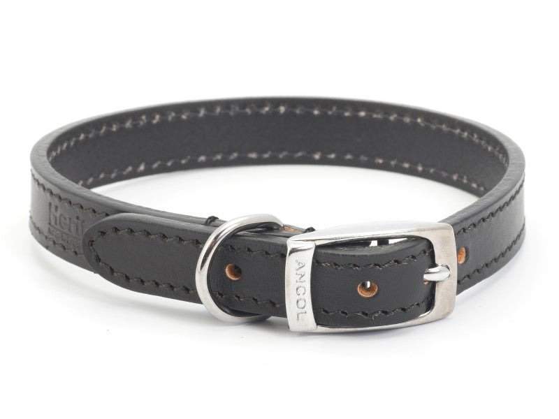 Ancol Sewn Lined Collar Black 30cm Size 1 (Dog) 