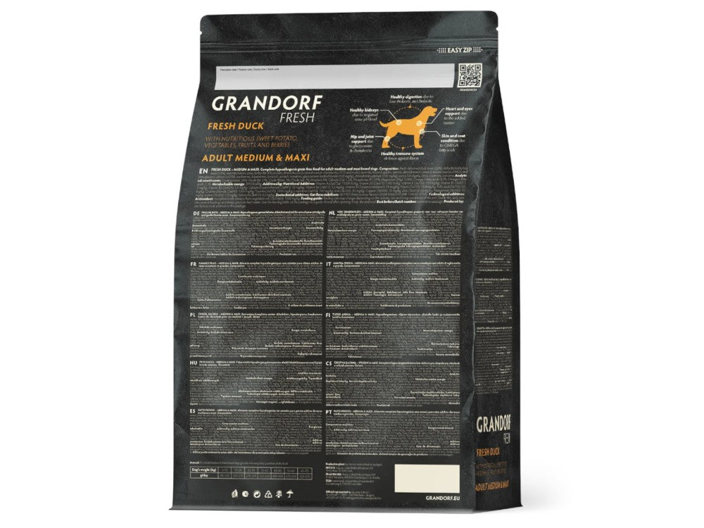 Grandorf Grain-Free Medium &amp; Maxi Fresh Duck 3kg (Dog) 