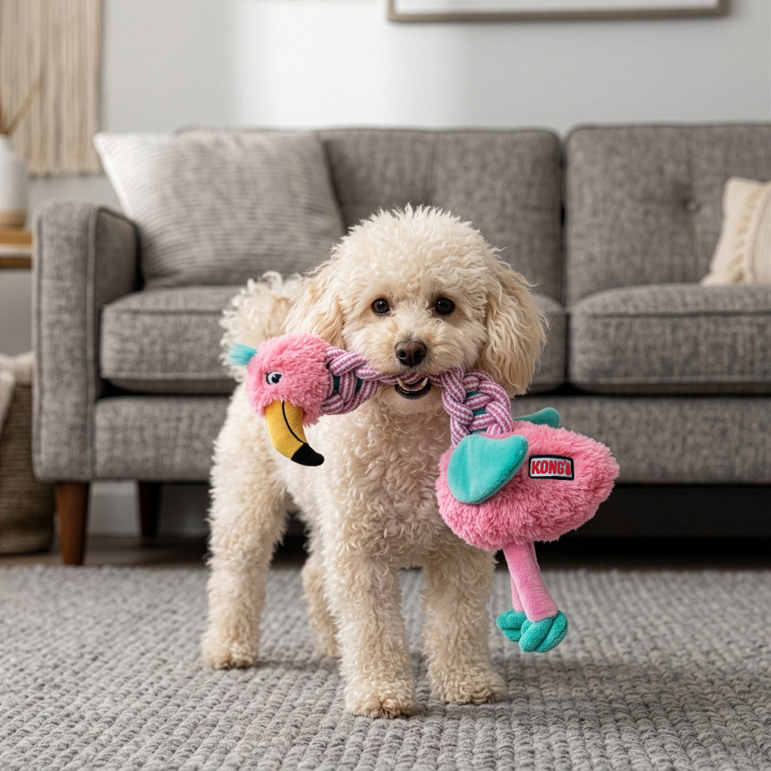 KONG Knots Twist Assorted Dog Toy Small/Medium, in use