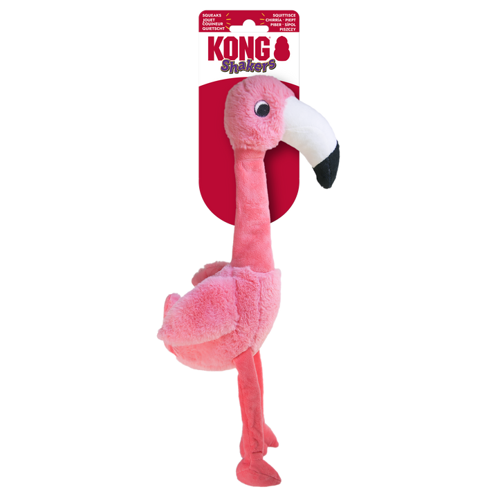 KONG Shaker Honker Flamingo Smalldog Toy, in packaging