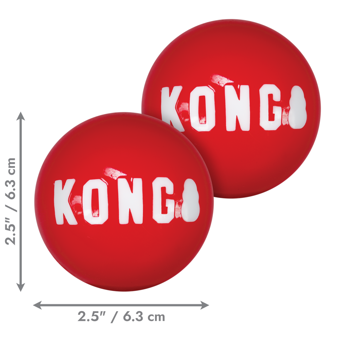 KONG Signature Balls Medium 2 pack, dimensions