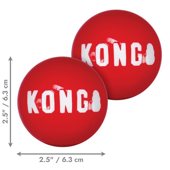 KONG Signature Balls Medium 2 pack, dimensions