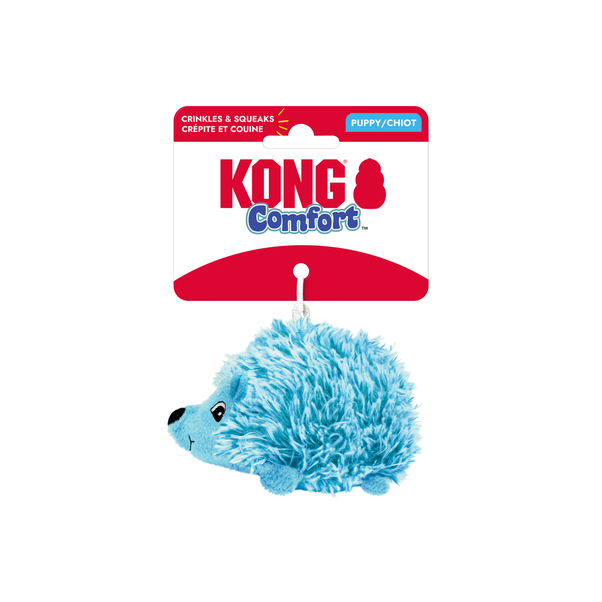 KONG Comfort Hedgehug Puppy Assorted X-Small, in packaging