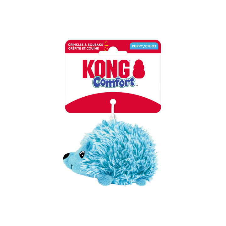 KONG Comfort Hedgehug Puppy Assorted X-Small, in packaging