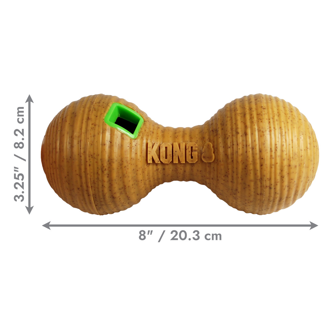 KONG Bamboo Feeder Dumbbell Medium Dog Chew Toy, dimensions