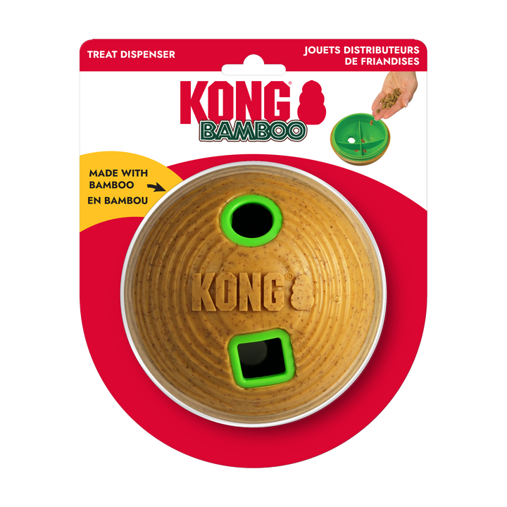 KONG Bamboo Feeder Ball Medium, in packaging