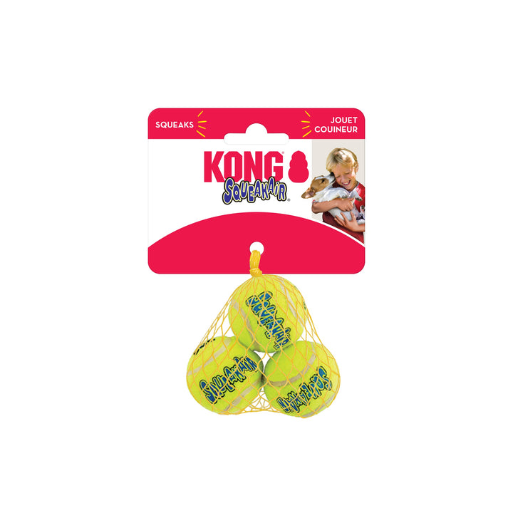 KONG SqueakAir Balls Extra Small 3 Pack Dog Toy, in packaging