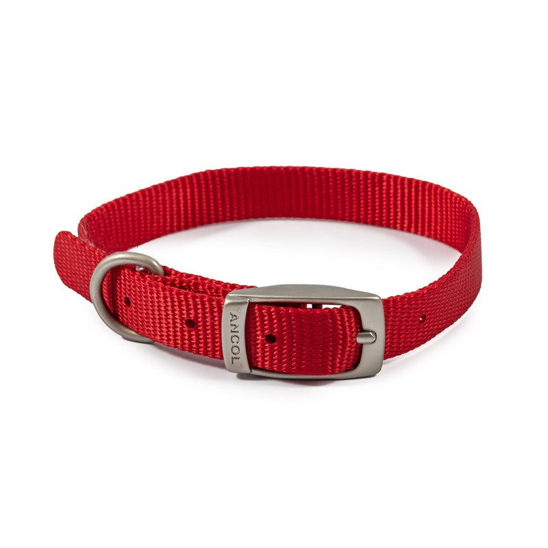 Ancol Viva Nylon Collar Red 30cm Size 1 