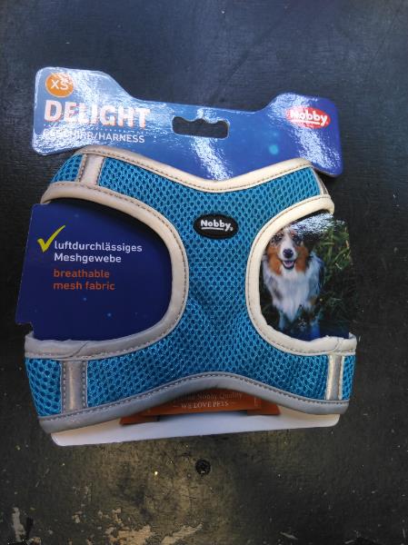 Nobby Mesh Harness DELIGHT light blue XS chest 30-35 cm waist 35-40 cm 15 mm