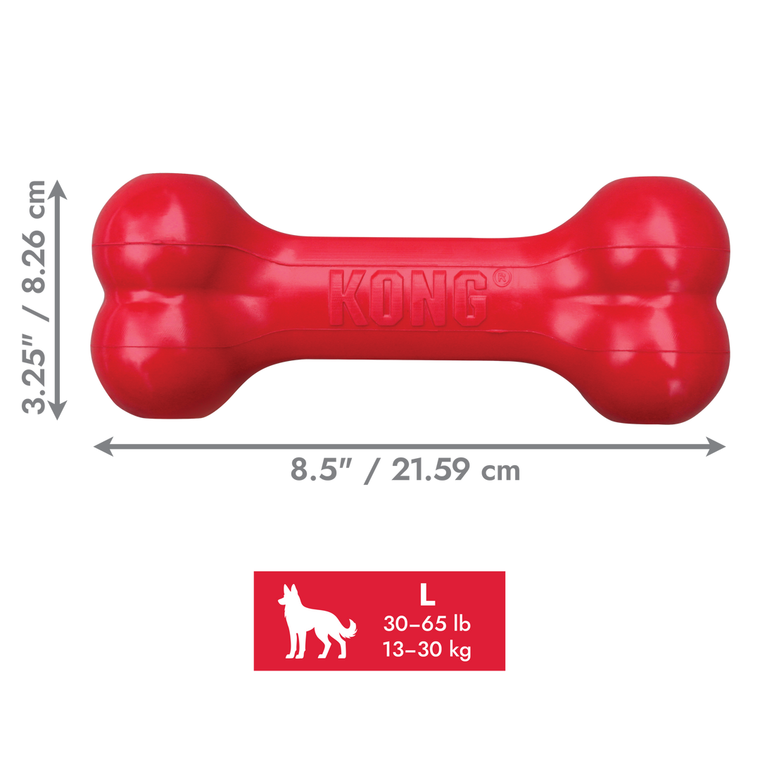 KONG Goodie Bone Large Red Dog Chew Toy, dimensions