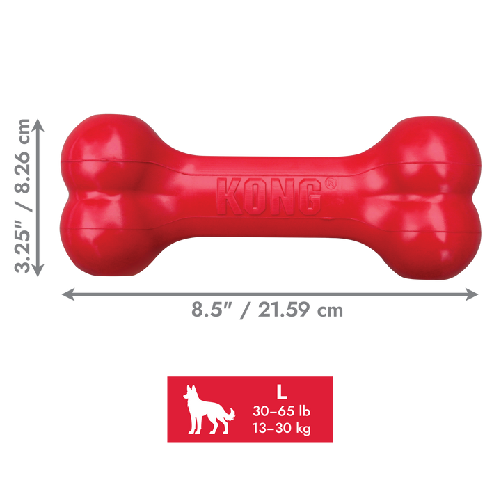 KONG Goodie Bone Large Red Dog Chew Toy, dimensions