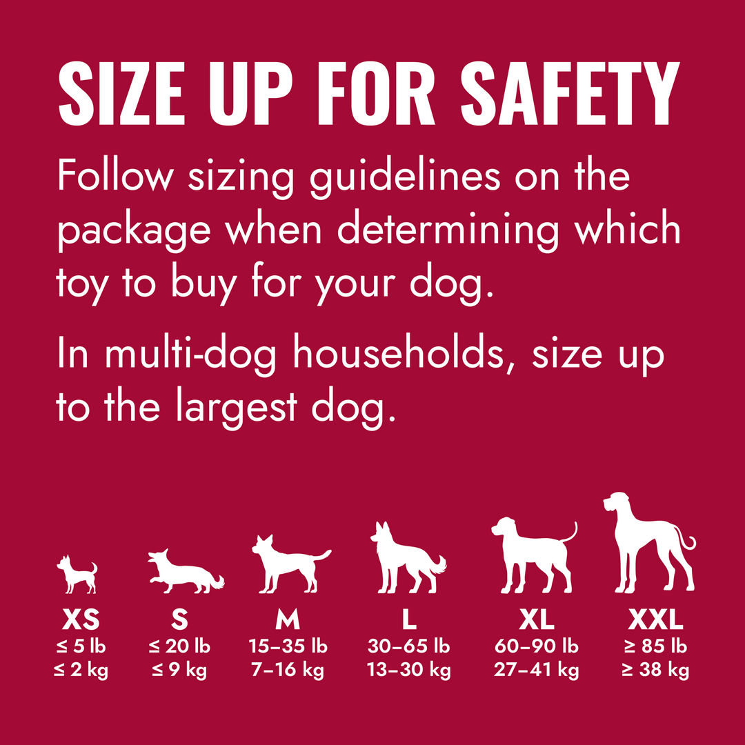 KONG Classic Toy Red - Extra Large, sizing guide