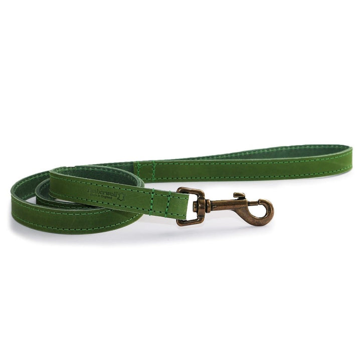 Ancol Timberwolf Leather Lead Green 1MX19mm