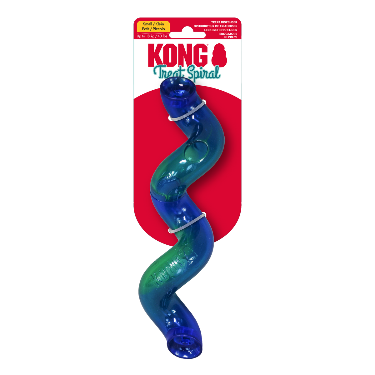 KONG Treat Spiral Stick Astd Small Dog Toy, in packaging