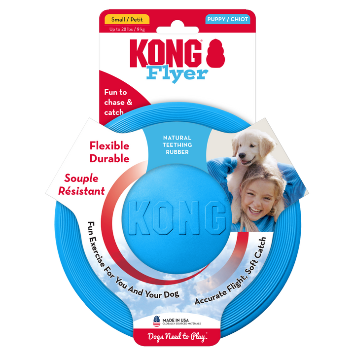 KONG Puppy Flyer Pink/Blue, in packaging