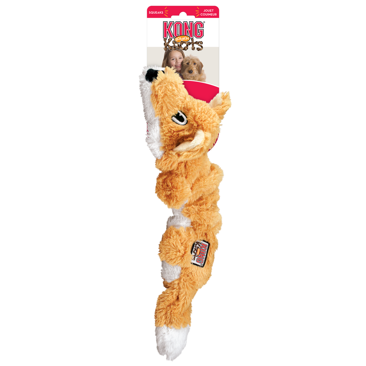 KONG Scrunch Knots Fox Medium/Large, in packaging