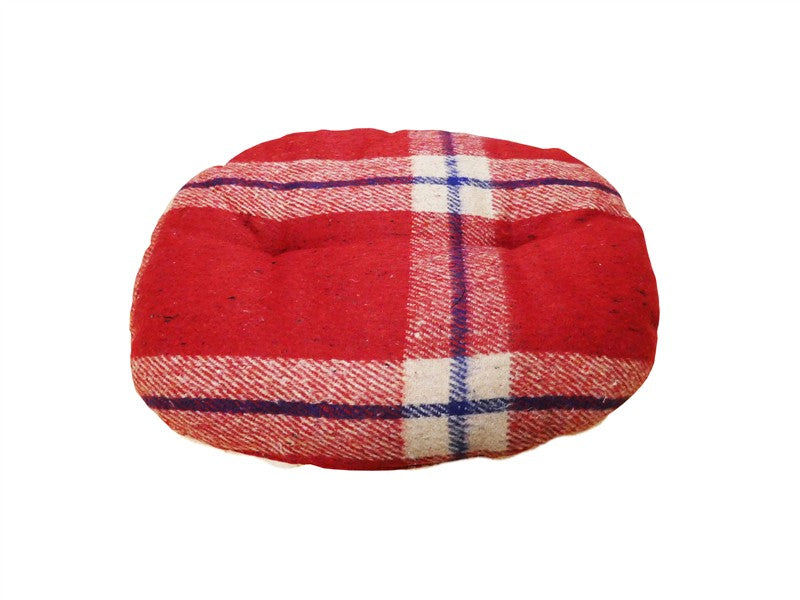 Republic of Pet Red Tartan Wool + Sherpa Cushion 50cm 