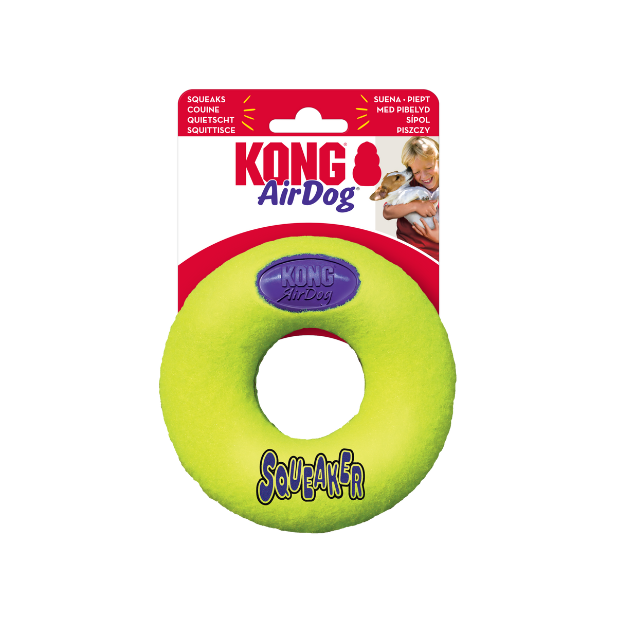 KONG Air Squeaker Donut Medium, in packaging