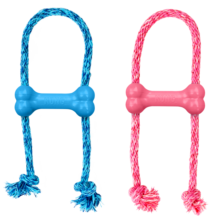 KONG Puppy Goodie Bone with Rope X-Small Assorted