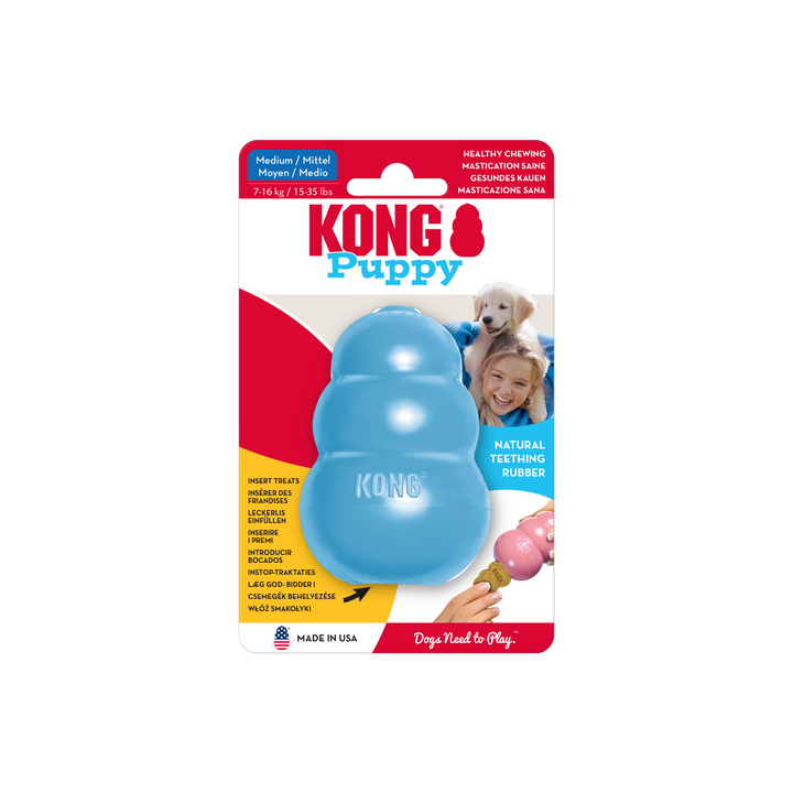 KONG Puppy Medium Pink/Blue, in packaging
