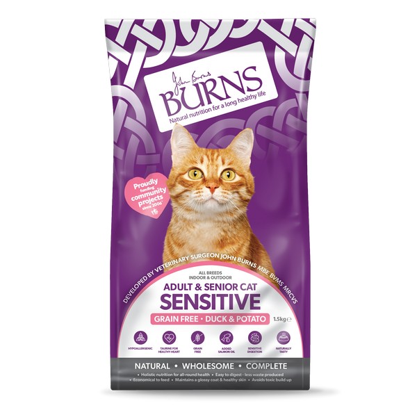 Burns Cat Sensitive Duck  and  Potato Grain Free 1.5kg