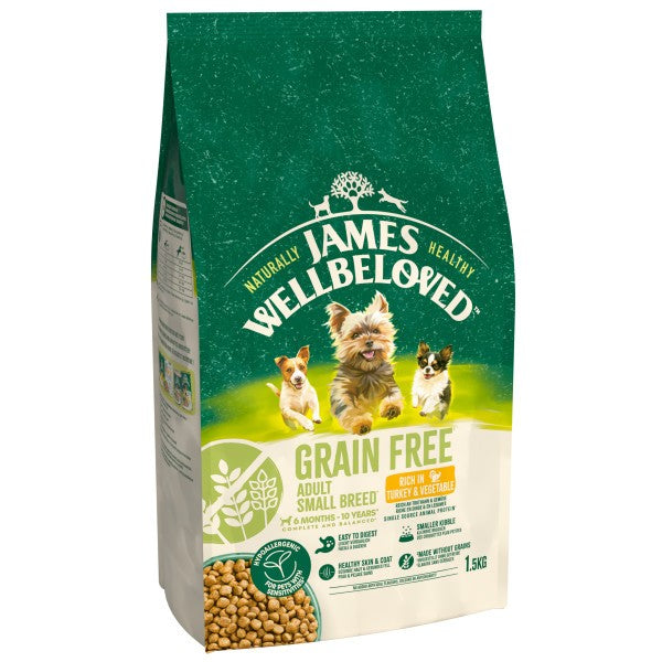 James Wellbeloved Grain Free Adult Small Breed Turkey  and  Veg 1.5kg