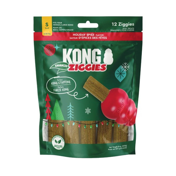 KONG Ziggies Enhanced Holiday Spice Small 198g, Christmas dental dog treats