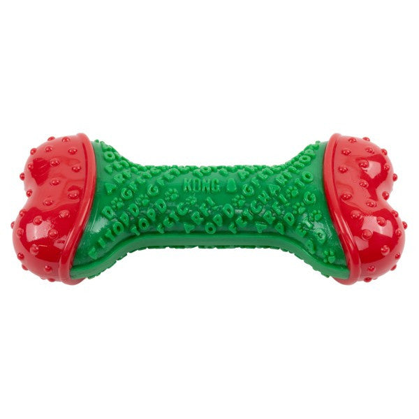 KONG Holiday CoreStrength Bone Green Small Medium, Christmas dog toy