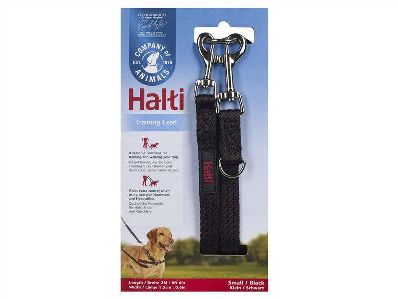 Co. Of Animals Halti Training Lead Small Black 2M 15mm (Dog)
