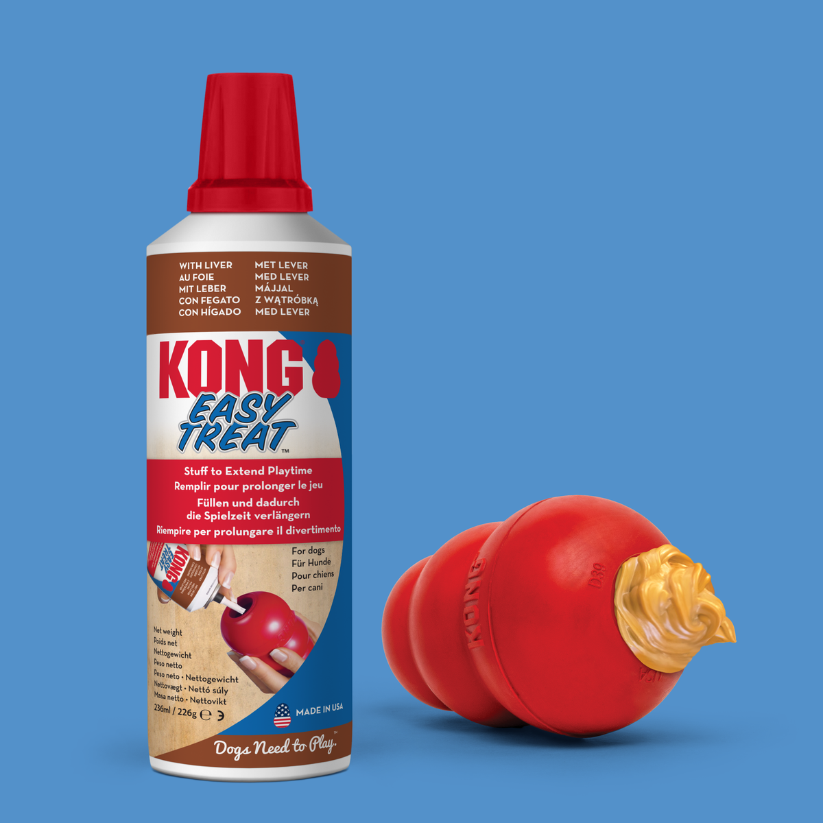 KONG Easy Treat Liver Paste, in use