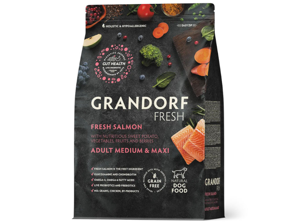 Grandorf Grain Free Medium And Maxi Fresh Salmon 1kg | Petshop Near Me