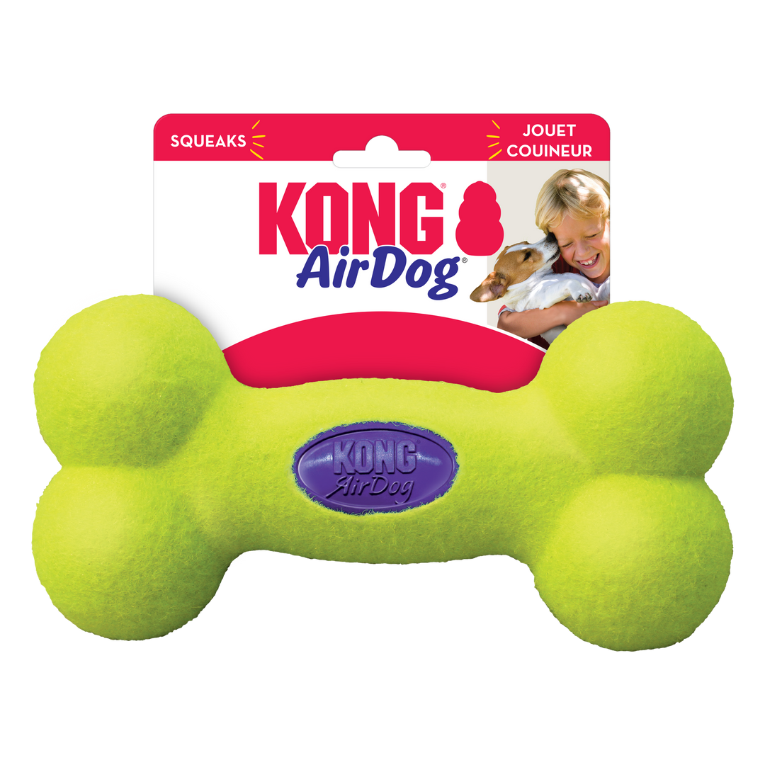 KONG Air Squeaker Bone Large Dog Toy, in packaging