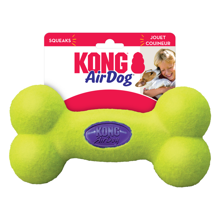 KONG Air Squeaker Bone Large Dog Toy, in packaging