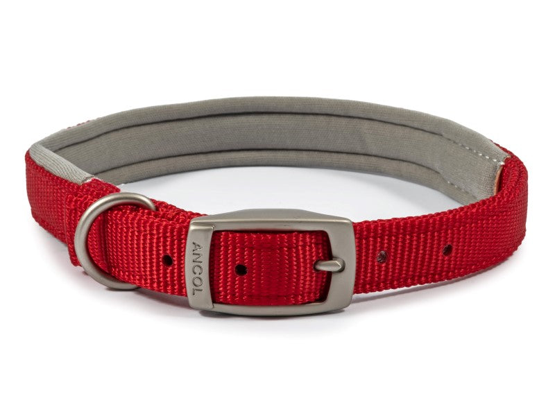 Ancol Viva Padded Nylon Collar Red 66cm Size 8 (Dog) 