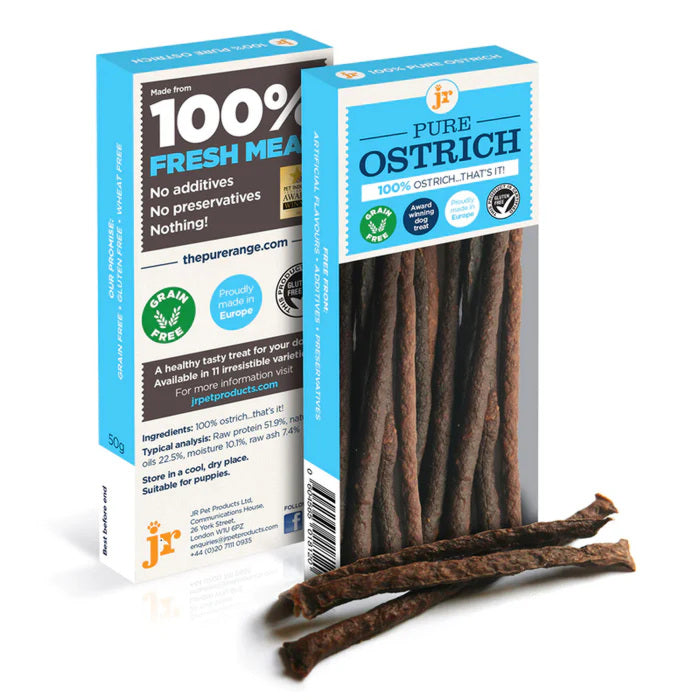 JR Pure Ostrich Sticks 50g Dog Treat 