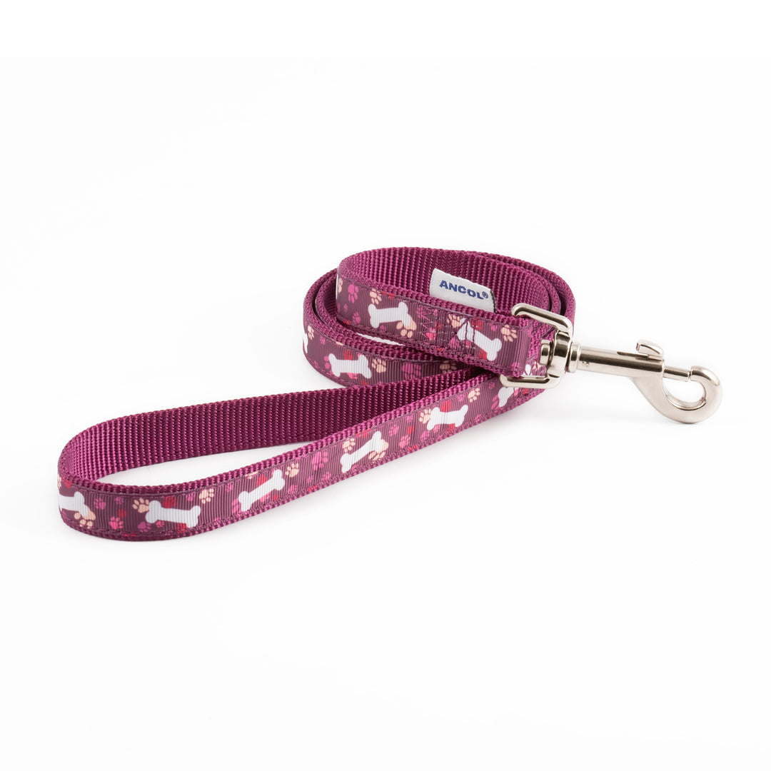 Ancol Purple Bone Nylon Lead 19MMX1M