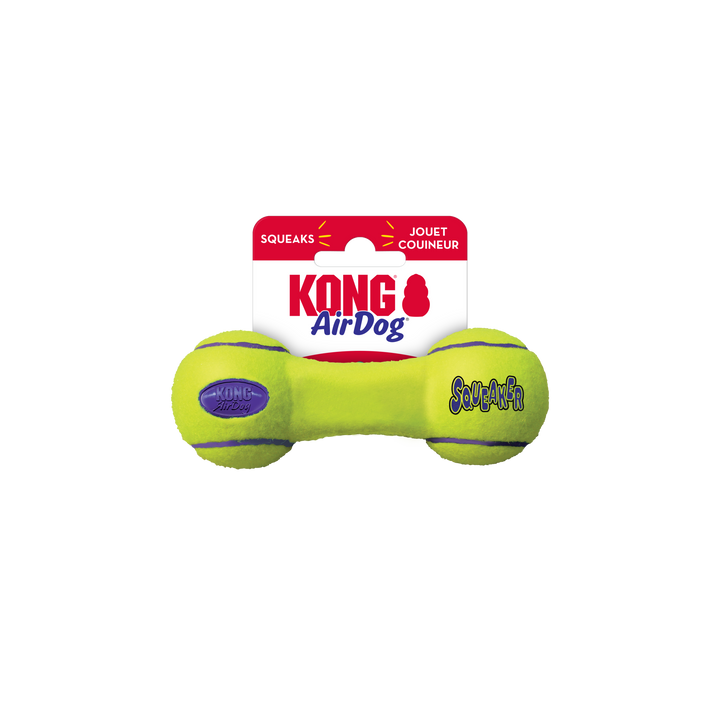KONG Airdog Dumbbell Small Dog Toy, in packaging