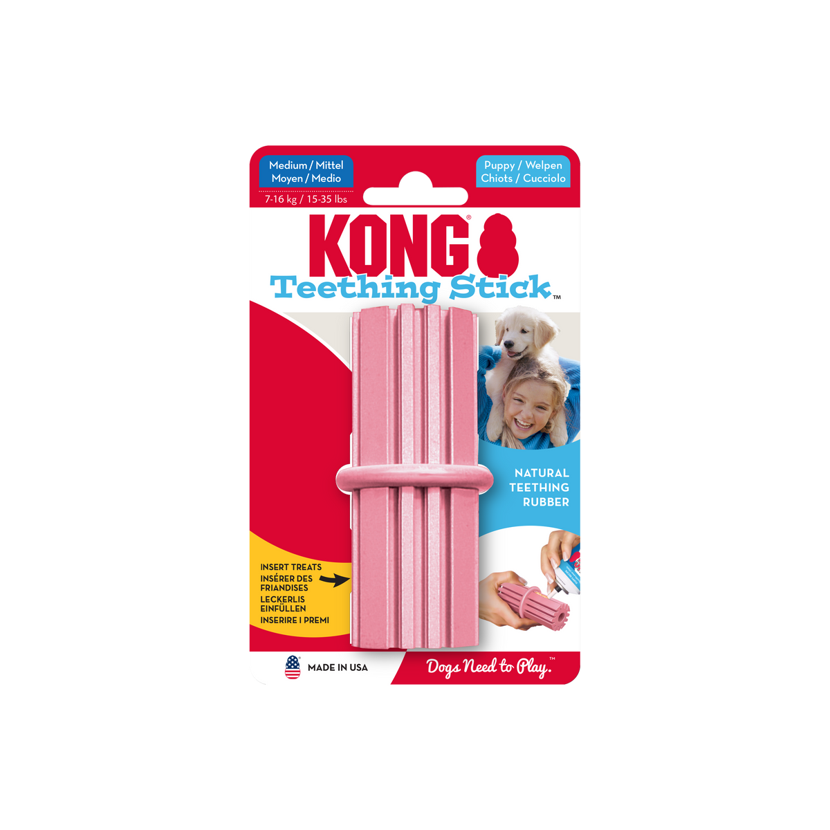KONG Puppy Teething Stick Medium, in packaging