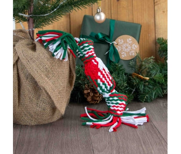 Ancol Christmas Toy Squeaky Cracker Rope
