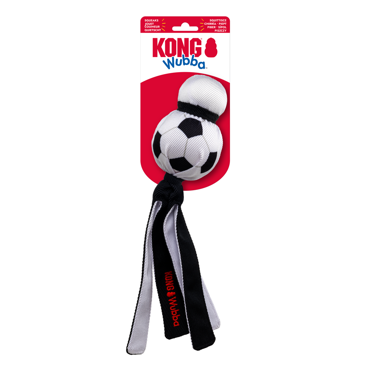 KONG Wubba Sport Football Large Dog Toy, in packaging