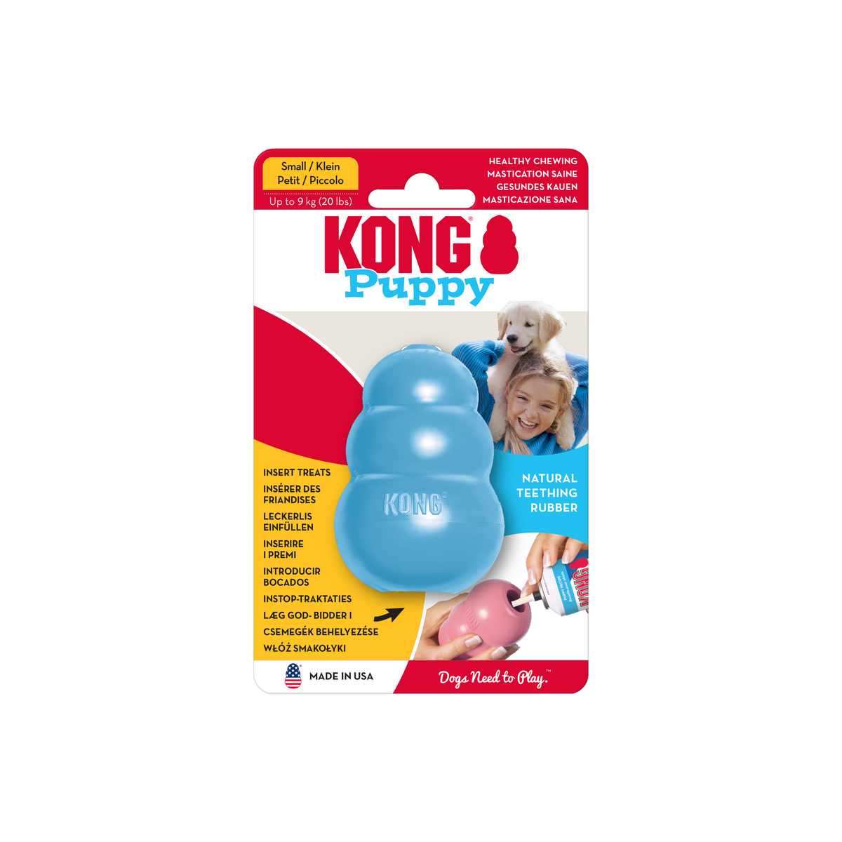 KONG Puppy Small Pink/Blue, in packaging