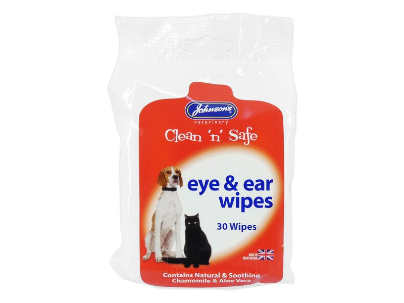 Johnsons Vet Eye &amp; Ear Wipes Dog&amp;Cat 30 Wipes 