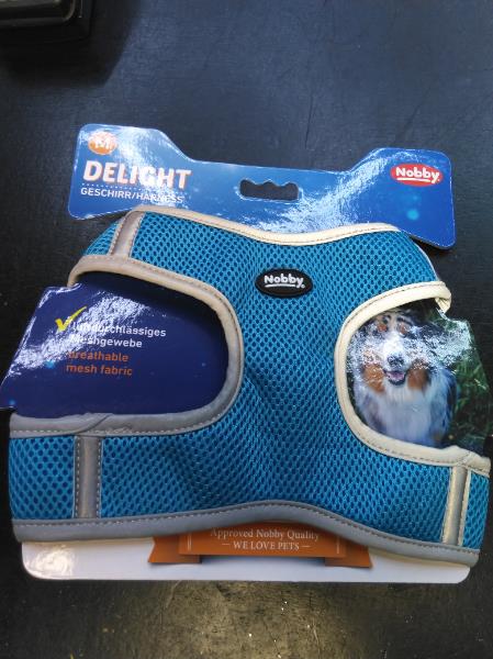 Nobby Mesh Harness DELIGHT light blue M chest 38-43 cm waist 45-50 cm 20 mm