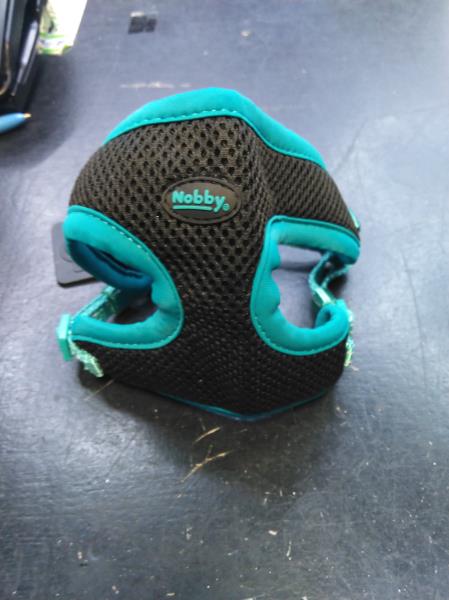 Nobby Harness Black Mesh Reflect turquoise l 33-41 cm + 37 cm w 10 mm