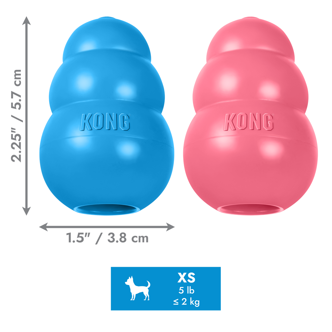 KONG Puppy X-Small Blue/Pink, dimensions