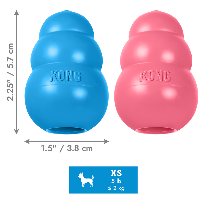 KONG Puppy X-Small Blue/Pink, dimensions