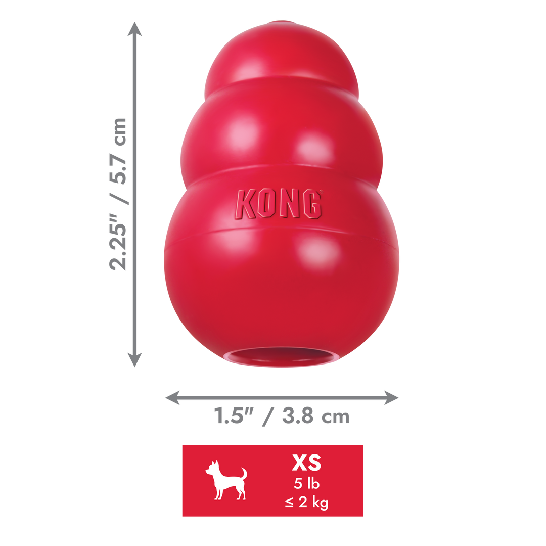 KONG Classic Toy Red X-Small, dimensions