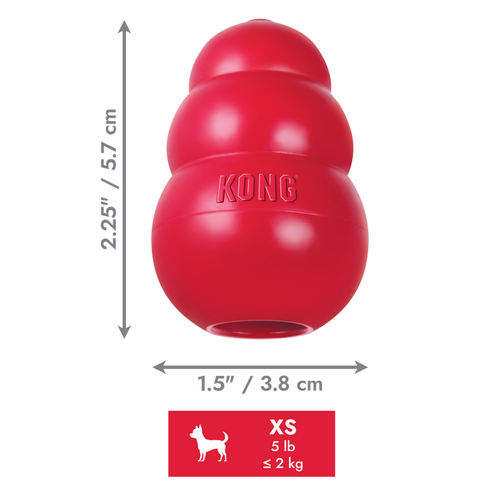 KONG Classic Toy Red X-Small, dimensions