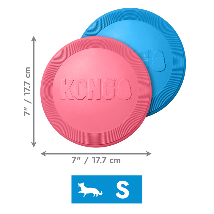 KONG Puppy Flyer Pink/Blue, dimensions