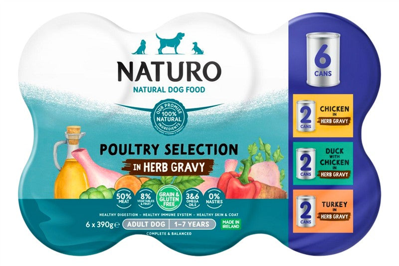 Naturo GF Variety in Gravy Can 390g x 6Pk
